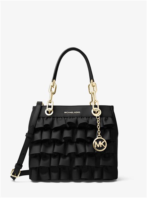 michael kors cynthia small ruffled leather satchel|Cynthia Small Leather Satchel .